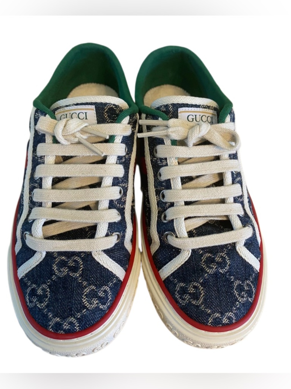🚩steal Gucci Denim GG Canvas Low-Top Sneakers in Blue & White
